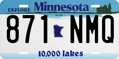 MN license plate 871NMQ