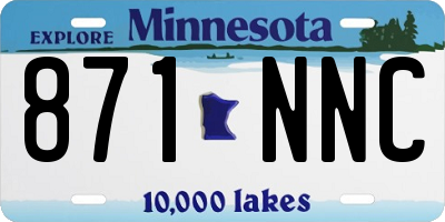 MN license plate 871NNC
