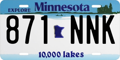 MN license plate 871NNK