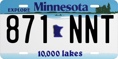 MN license plate 871NNT