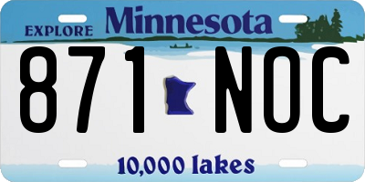 MN license plate 871NOC