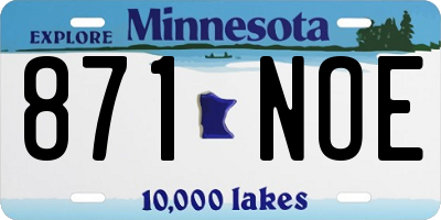 MN license plate 871NOE