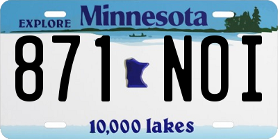 MN license plate 871NOI
