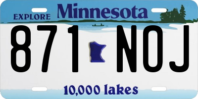 MN license plate 871NOJ