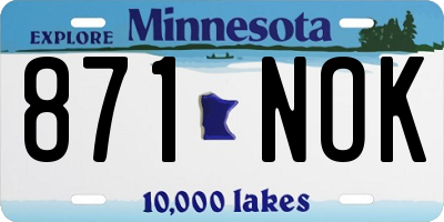 MN license plate 871NOK