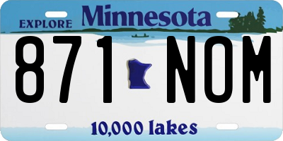 MN license plate 871NOM