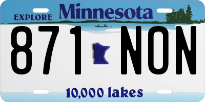 MN license plate 871NON