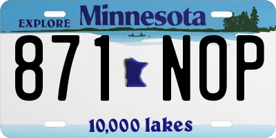 MN license plate 871NOP