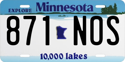 MN license plate 871NOS