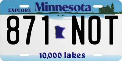 MN license plate 871NOT