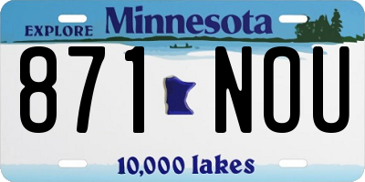 MN license plate 871NOU