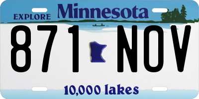 MN license plate 871NOV