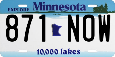 MN license plate 871NOW