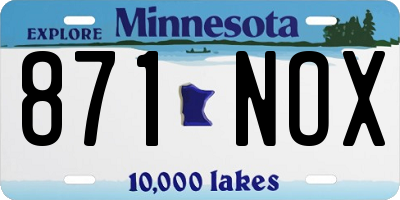 MN license plate 871NOX