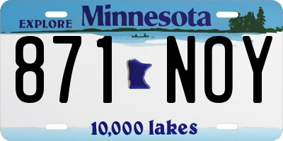 MN license plate 871NOY