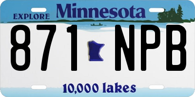 MN license plate 871NPB