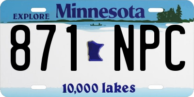 MN license plate 871NPC