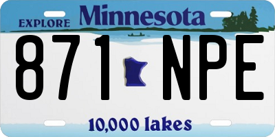 MN license plate 871NPE