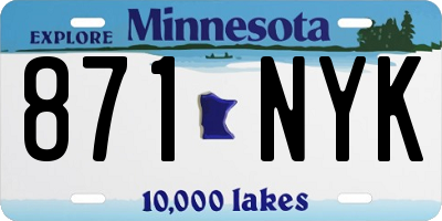 MN license plate 871NYK