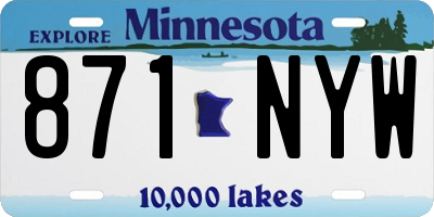 MN license plate 871NYW