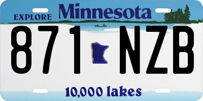 MN license plate 871NZB