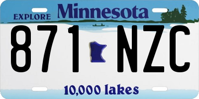 MN license plate 871NZC