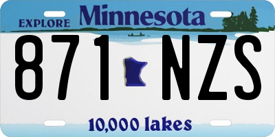 MN license plate 871NZS