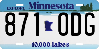 MN license plate 871ODG