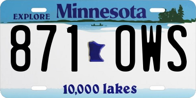 MN license plate 871OWS