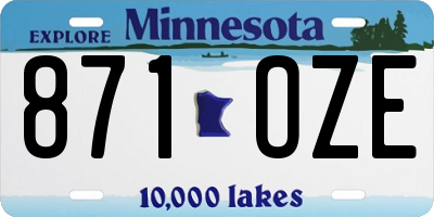 MN license plate 871OZE