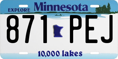 MN license plate 871PEJ