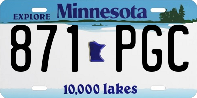 MN license plate 871PGC