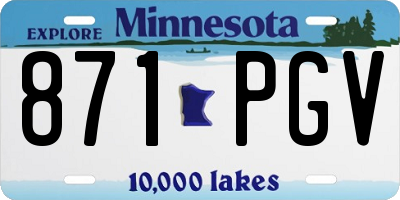 MN license plate 871PGV