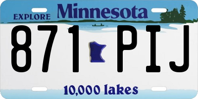 MN license plate 871PIJ