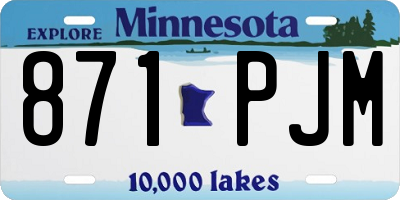 MN license plate 871PJM