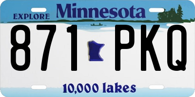 MN license plate 871PKQ
