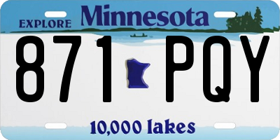 MN license plate 871PQY
