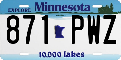 MN license plate 871PWZ