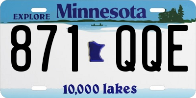 MN license plate 871QQE