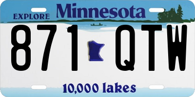 MN license plate 871QTW