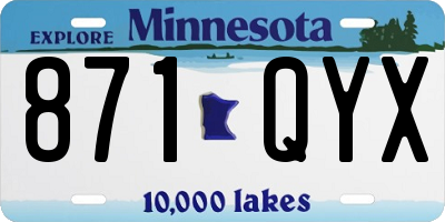 MN license plate 871QYX