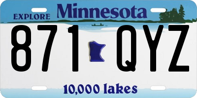 MN license plate 871QYZ