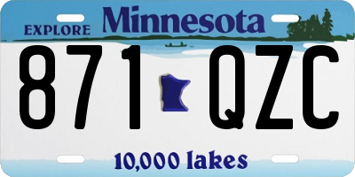 MN license plate 871QZC