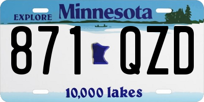 MN license plate 871QZD