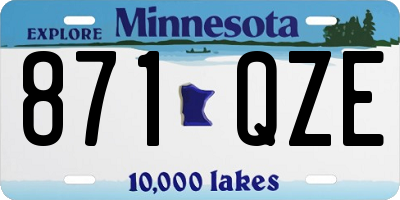 MN license plate 871QZE