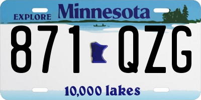 MN license plate 871QZG