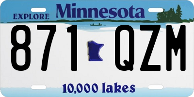 MN license plate 871QZM