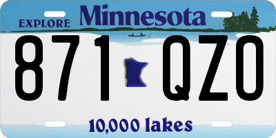 MN license plate 871QZO