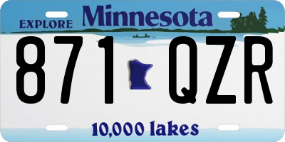 MN license plate 871QZR