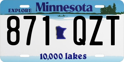 MN license plate 871QZT